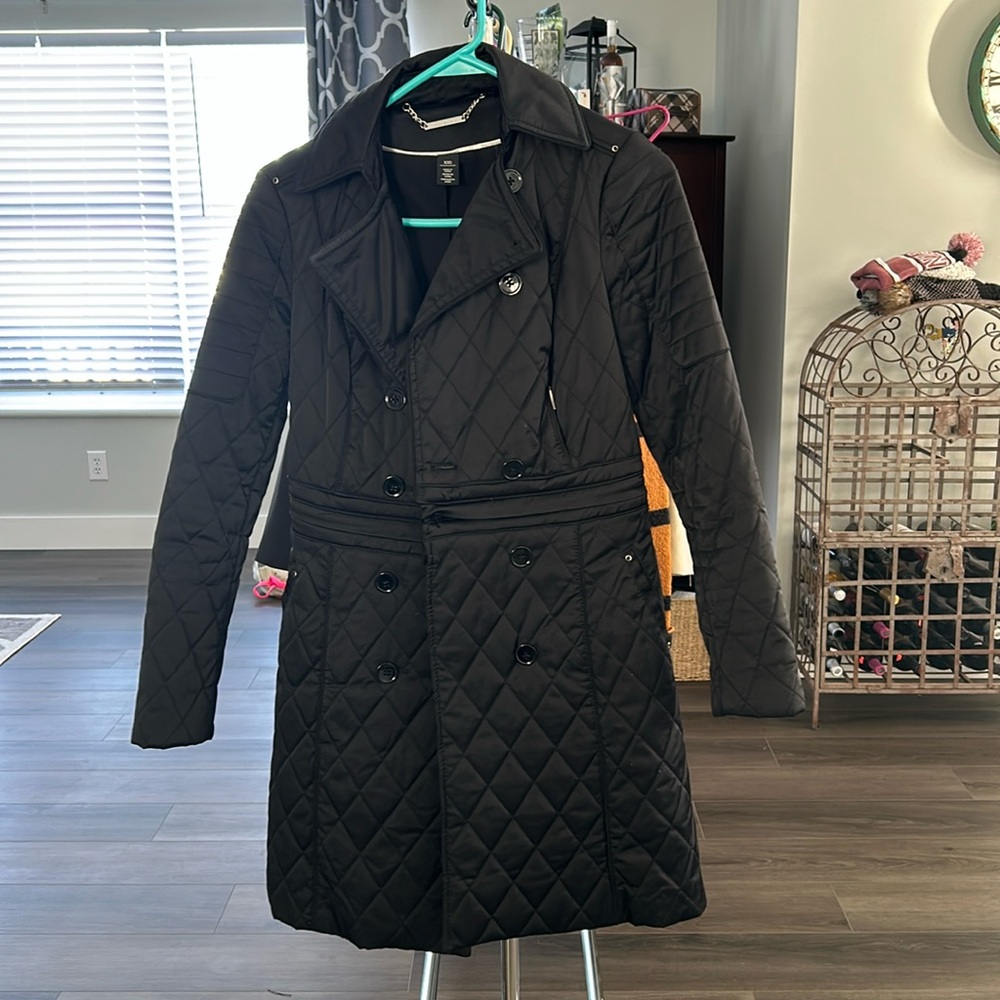 Black knee length winter coat